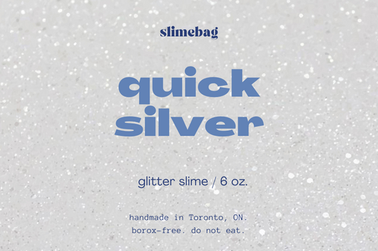 quicksilver: a silver-white glitter hand slime