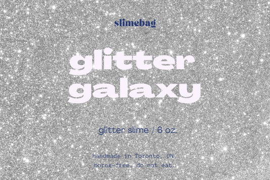 glitter galaxy: silver glitter hand slime